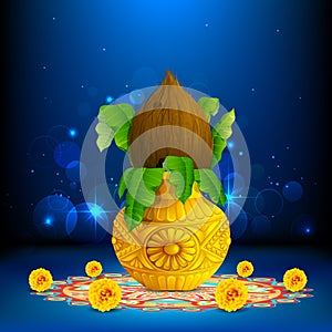 Mangal Kalash on Rangoli