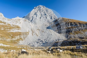 Mangart mountain in autumn ,Slovenia