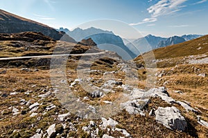 Mangart pass in Julian Alps, Slovenia