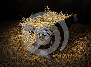 Manger with straw