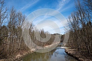 Mangfall river at early springtime