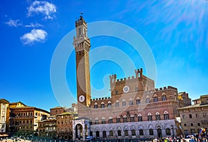 Mangia Tower Piazza del Campo Tuscany Siena Italy