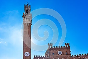Mangia Tower Piazza del Campo Tuscany Siena Italy