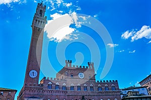 Mangia Tower Piazza del Campo Tuscany Siena Italy