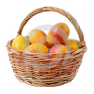 Mango in a basket isolate on transparency