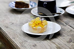 mango cake or mango cheese cake , mango cheese pie