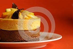 Mango and chocolate mousse