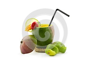 Mango cocktail with peppers and lime