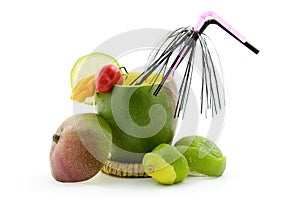 Mango cocktail with peppers and lime