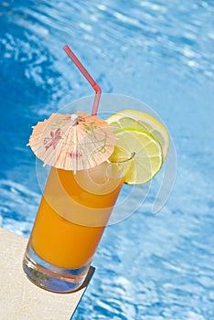 Mango Cocktail by the Pool