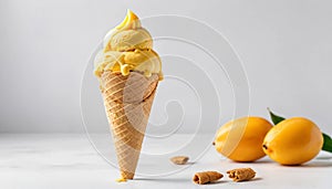 Mango Cone Ice Cream Focus