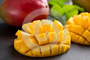Mango Cut Juicy Tropical Fruit