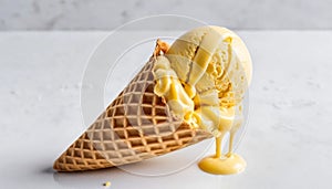 Mango Flavored Cone Ice Cream