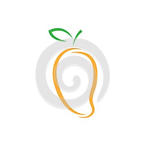 Mango fruit logo vector outline stroke