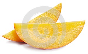 Mango half isolated on white Clipping Path
