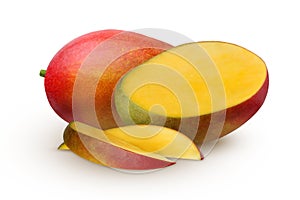 Mango isolated on white background with shadows.