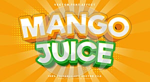 Mango Juice 3d editable text effect Template