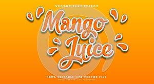 Mango Juice 3d editable text effect Template