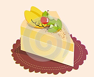 Mango kiwifruit cake photo