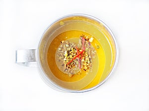 Mango lassi Indian drink isolated