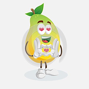 Mango Logo mascot in love pose