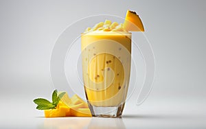 Mango Mastani Milkshake White Background