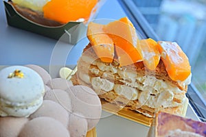 Mango mixed fruit cake tart confection