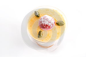 Mango Mousse with Raspberry