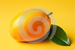 mango on an orange background close-up.