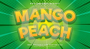 Mango Peach 3d editable text effect Template