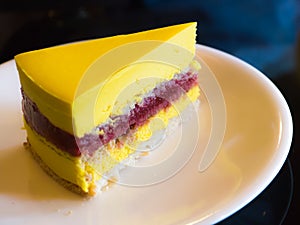 Mango raspberry mousse