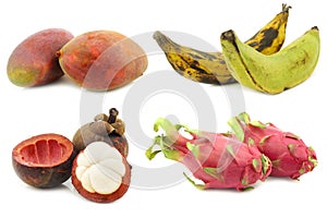 Mango`s, baking bananas, mangosteen and dragonfruit