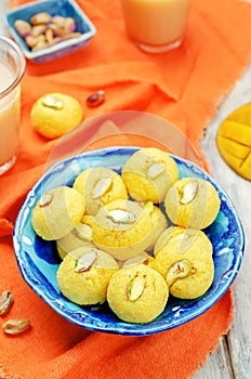 Mango sandesh. Bengali sweets
