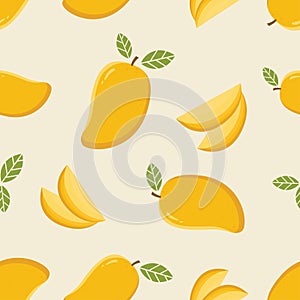 Mango seamless pattern background