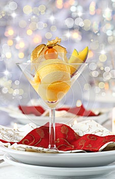 Mango sorbet for Christmas photo