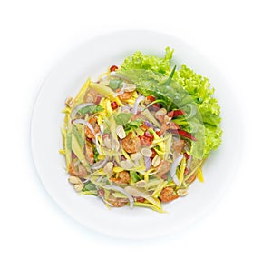 Mango Spicy salad with Dried Shrimps Thai Food Spicy