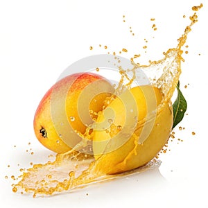 Mango splash isolated on white background