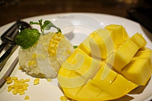 Mango sticky rice in Thailand