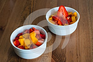 Mango and strawberry fruit mix