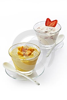 Mango and Strawberry Yogurt Dessert