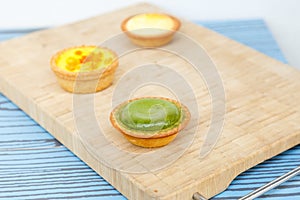 Mango tart, Egg tart and Steamed custard tart