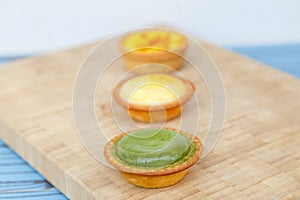 Mango tart, Egg tart and Steamed custard tart