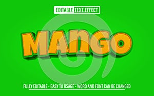 Mango text effect 3d style template