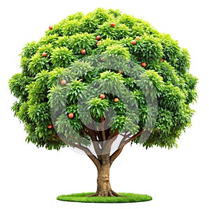 Mango tree isolated on white background