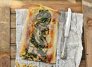 Mangold and bacon pie