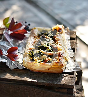 Mangold and bacon pie