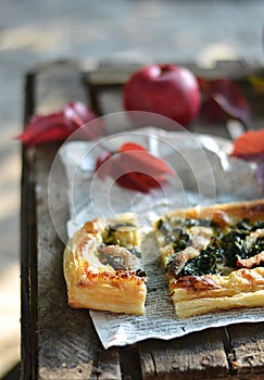 Mangold and bacon pie