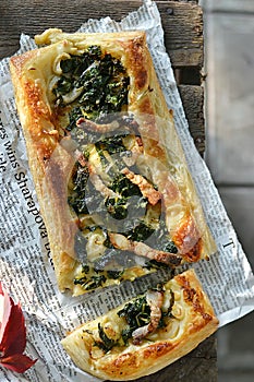 Mangold and bacon pie