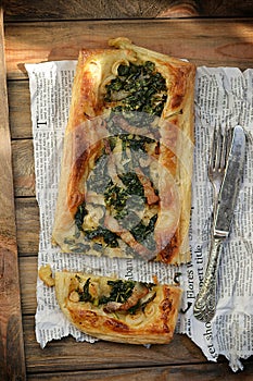 Mangold and bacon pie