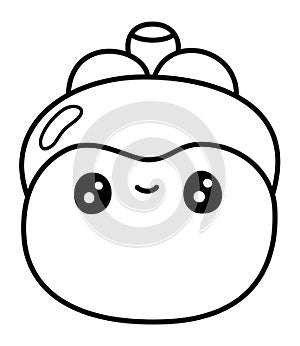 Mangosteen - Cute Smiling Face Cartoon Freshy Fruit Clipart